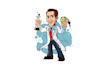 design mad scientist cartoon character logo