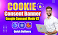 setup cookie consent banner, cookie consent v2, google consent mode v2,cookiebot