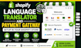 set up language translator and payment gateway in shopify store