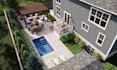 backyard landscape design, 3d rendering, pool patio design, landscape architect