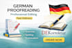 proofread and edit your german manuscript professionally