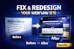 fix, redesign, customize webflow website, webflow expert