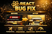 fix react and javascript bugs and frontend UI issues