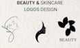 design feminine boho water colour, negative space logo