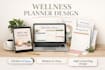 create high converting canva wellness planner, self care therapy guide