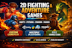create 2d fighting game and adventure game on unity, phaser, python, mugen