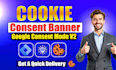 setup cookie consent banner, cookie consent v2, google consent mode v2,cookiebot