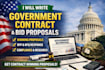 write a winning government contract proposal, rfp,  rfq bid response