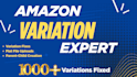create amazon fba product listing variation, fix parent child, flat file errors