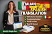 manually translate italian to spanish texts
