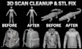 do stl file repair 3d scan clean up edit modify  3d model obj file optimization