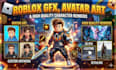 create roblox gfx, avatar art, and high quality character renders