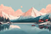 create flat landscape illustration of nature