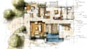draw 2d architectural floor plan