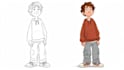 draw simple cartoon line art illustration