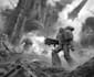 draw detailed warhammer 40k character in grimdark style