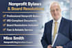 draft nonprofit bylaws and board resolutions irs compliant