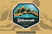 design creative mountain logo with satisfaction guaranteed