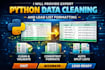 provide expert python data cleaning and lead list formatting