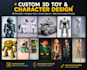 design custom 3d designer toys, vinyl figures, action figures