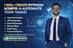 develop python automation scripts, bots and custom solutions