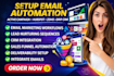 setup email automation active campaign hubspot zoho drip CRM