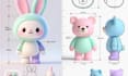 create 3d plushie model  labubu cute mascot character stl for 3d printing