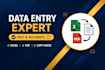 data entry excel copy paste and pdf conversion