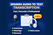transcribe audio to text in spanish accurately