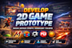 develop 2d game prototype in mugen, defold, stencyl, monogame, solar2d game