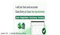 do data entry, excel, and clean up your spreadsheets fast
