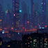 do a cyberpunk futuristic city