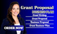 write grant proposal and grant business plan for funding