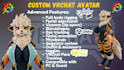 create custom furry vrchat avatar sfw fursona vtuber vrm 3d model with fbt