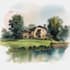 paint watercolor house portrait