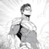 draw black and white comic superhero character line art