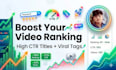 write SEO optimized youtube title description and tags