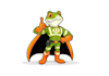 design frogman mascot hero logo
