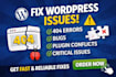 fix wordpress 404 errors, wordpress bugs, plugin conflicts and critical issues