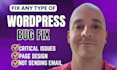 fix wordpress issues, bugs, fix wordpress errors, woocommerce fix, fix website