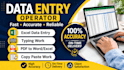 data entry operating and document controlling
