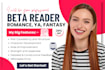 beta reader romance beta reader fantasy horror beta reader sci fi beta reader