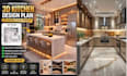 do kitchen 3d design plan with interior layout rendering