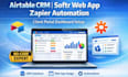 create airtable crm, softr web app, zapier automation, client portal dashboard