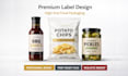 design stunning food packaging label for sauce, snacks and products