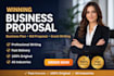 write a winning business proposal, bid proposal and business plan