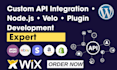 integrate external api with wix website, nodejs API, plugin development wix velo