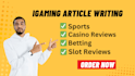 write SEO optimized igaming content and blog posts