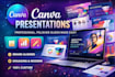 design custom canva presentation template for webinar, courses and conferences