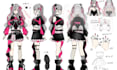 create anime vtuber character reference sheet art design vtuber oc ref sheet